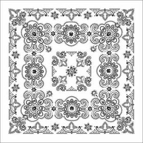 BD2506 Bandana Texas Paisley White [27" x27"]