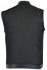 DM962 Men's Rough Rub-Off Raw Finish Denim Vest W/Leather Trim - Scoo