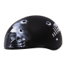 DOT Approved Daytona Motorcycle Half Face Helmet - Skull Cap Graphics for Men & Women, Scooters, ATVs, UTVs & Choppers - W/ Come Get 'Em