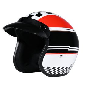 DOT Approved Daytona Cruiser Open Face Motorcycle Helmet - Men, Women & Youth - With Visor & Graphics - W/ Daytona Classic (size: L)