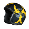 DOT Approved Daytona Cruiser Open Face Motorcycle Helmet - Men, Women & Youth - With Visor & Graphics - W/ Toxic