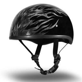DOT Approved Daytona Motorcycle Half Face Helmet - Skull Cap Graphics for Men & Women, Scooters, ATVs, UTVs & Choppers - W/ Ignite Grey (size: L)