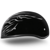 DOT Approved Daytona Motorcycle Half Face Helmet - Skull Cap Graphics for Men & Women, Scooters, ATVs, UTVs & Choppers - W/ Ignite Grey