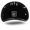 DOT Approved Daytona Motorcycle Half Face Helmet - Skull Cap Graphics for Men & Women, Scooters, ATVs, UTVs & Choppers - W/ Ignite Grey