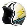 DOT Approved Daytona Cruiser Open Face Motorcycle Helmet - Men, Women & Youth - With Visor & Graphics - W/ Lightning