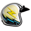 DOT Approved Daytona Cruiser Open Face Motorcycle Helmet - Men, Women & Youth - With Visor & Graphics - W/ Lightning