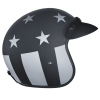 DOT Approved Daytona Cruiser Open Face Motorcycle Helmet - Men, Women & Youth - With Visor & Graphics - W/ Captain America Stealth