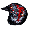 DOT Approved Daytona Cruiser Open Face Motorcycle Helmet - Men, Women & Youth - With Visor & Graphics - W/ Joker