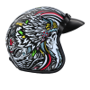 DOT Approved Daytona Cruiser Open Face Motorcycle Helmet - Men, Women & Youth - With Visor & Graphics - W/ Tribal