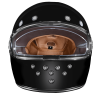 DOT Daytona Retro Full Face Motorcycle Helmet: Vintage Style for Men, Women, & Youth - Hi-Gloss Black w/ Chrome Accents