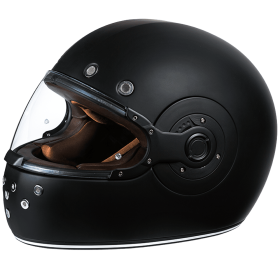 DOT Daytona Retro Full Face Motorcycle Helmet: Vintage Style for Men, Women, & Youth - Dull Black W/ Dull Black Accents (size: L)