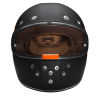 DOT Daytona Retro Full Face Motorcycle Helmet: Vintage Style for Men, Women, & Youth - Dull Black W/ Orange Accents