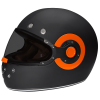 DOT Daytona Retro Full Face Motorcycle Helmet: Vintage Style for Men, Women, & Youth - Dull Black W/ Orange Accents