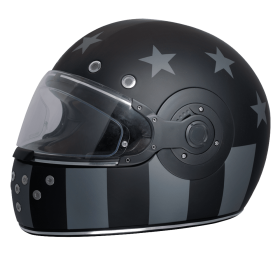 DOT Daytona Retro Full Face Motorcycle Helmet: Vintage Style for Men, Women, & Youth - W/ Captain America Stealth (size: L)