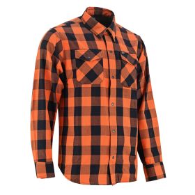 DS4684 Flannel Shirt - Orange and Black (size: L)