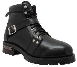 9143 Men&#039;s YKK Zipper Biker Boot-Black (size: 9W)