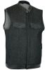 DM962 Men's Rough Rub-Off Raw Finish Denim Vest W/Leather Trim - Scoo