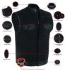 DS685 Canvas Material Single Back Panel Concealment Vest W/Leather Tr