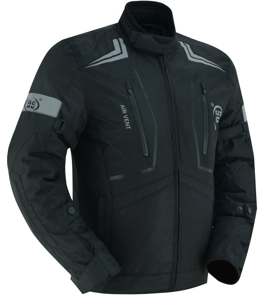 DS4610 Flight Wings - Black Textile Motorcycle Jacket for Men DS4610 Flight Wings - Black Textile Motorcycle Jacket for Men