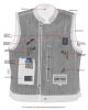 DM964 Women's Broken Blue Rough Rub-Off Raw Finish Denim Vest W/Leath