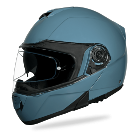 Daytona Glide Modular Motorcycle Helmet - DOT Approved, Bluetooth Ready, Dual Visor, Men/Women/Youth- Shark Blu (size: L)