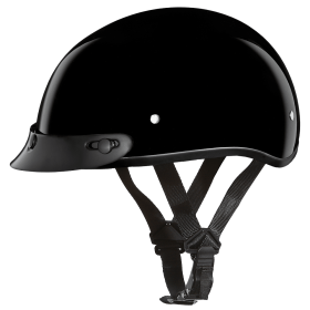D.O.T. Daytona Skull Cap Jr.- Hi-Gloss Black (size: S)