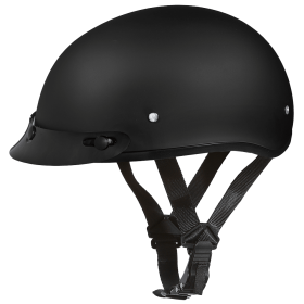 DOT Approved Daytona Skull Cap Half Shell Motorcycle Helmet - Beanie Style for Motorcycles, Cruisers, Scooters, and Mopeds - Dull Black (size: 3XS)