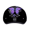 DOT Approved Daytona Motorcycle Half Face Helmet - Skull Cap Graphics for Men & Women, Scooters, ATVs, UTVs & Choppers - W/ Butterfly
