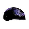 DOT Approved Daytona Motorcycle Half Face Helmet - Skull Cap Graphics for Men & Women, Scooters, ATVs, UTVs & Choppers - W/ Butterfly
