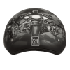 DOT Approved Daytona Motorcycle Half Face Helmet - Skull Cap Graphics for Men & Women, Scooters, ATVs, UTVs & Choppers - W/ Guns