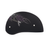 DOT Approved Daytona Motorcycle Half Face Helmet - Skull Cap Graphics for Men & Women, Scooters, ATVs, UTVs & Choppers - W/ Purple Rose