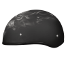 DOT Approved Daytona Motorcycle Half Face Helmet - Skull Cap Graphics for Men & Women, Scooters, ATVs, UTVs & Choppers - W/  Pistons Skull