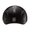 DOT Approved Daytona Motorcycle Half Face Helmet - Skull Cap Graphics for Men & Women, Scooters, ATVs, UTVs & Choppers - W/ Skull Flames Silver