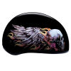 DOT Approved Daytona Motorcycle Half Face Helmet - Skull Cap Graphics for Men & Women, Scooters, ATVs, UTVs & Choppers - W/ Skull Wings