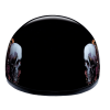 DOT Approved Daytona Motorcycle Half Face Helmet - Skull Cap Graphics for Men & Women, Scooters, ATVs, UTVs & Choppers - W/ Skull Wings