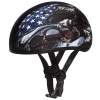 DOT Approved Daytona Motorcycle Half Face Helmet - Skull Cap Graphics for Men & Women, Scooters, ATVs, UTVs & Choppers - W/ USA