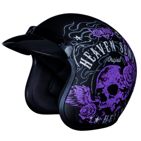 DOT Approved Daytona Cruiser Open Face Motorcycle Helmet - Men, Women & Youth - With Visor & Graphics - W/ Heaven Sent (size: XS)