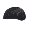 DOT Approved Daytona Motorcycle Half Face Helmet - Skull Cap Graphics for Men & Women, Scooters, ATVs, UTVs & Choppers - W/ Purple Rose