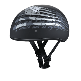 DOT Approved Daytona Motorcycle Half Face Helmet - Skull Cap Graphics for Men & Women, Scooters, ATVs, UTVs & Choppers - W/ 2nd Amendment (size: L)