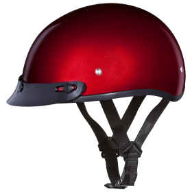 DOT Approved Daytona Skull Cap Half Shell Motorcycle Helmet - Beanie Style for Motorcycles, Cruisers, Scooters, and Mopeds - Black Cherry (size: M)