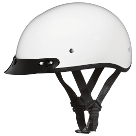 DOT Approved Daytona Skull Cap Half Shell Motorcycle Helmet - Beanie Style for Motorcycles, Cruisers, Scooters, and Mopeds - Hi-Gloss White (size: L)