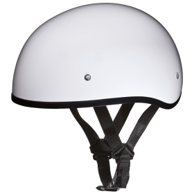 DOT Approved Daytona Skull Cap Half Shell Motorcycle Helmet - Beanie Style for Motorcycles, Cruisers, Scooters, and Mopeds W/O Visor- Hi-Gloss White (size: L)
