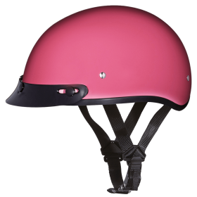 DOT Approved Daytona Skull Cap Half Shell Motorcycle Helmet - Beanie Style for Motorcycles, Cruisers, Scooters, and Mopeds - Hi-Gloss Pink (size: M)