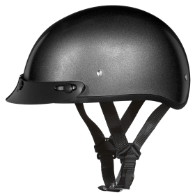 DOT Approved Daytona Skull Cap Half Shell Motorcycle Helmet - Beanie Style for Motorcycles, Cruisers, Scooters, and Mopeds - Gun Metal Grey Metallic (size: XL)