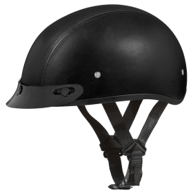 D.O.T. Daytona Skull Cap- Leather Covered (size: L)