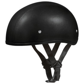 D.O.T. Daytona Skull Cap W/O Visor- Leather Covered (size: L)