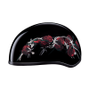 DOT Approved Daytona Motorcycle Half Face Helmet - Skull Cap Graphics for Men & Women, Scooters, ATVs, UTVs & Choppers - W/ Barbed Roses