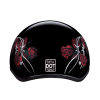 DOT Approved Daytona Motorcycle Half Face Helmet - Skull Cap Graphics for Men & Women, Scooters, ATVs, UTVs & Choppers - W/ Barbed Roses