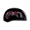 DOT Approved Daytona Motorcycle Half Face Helmet - Skull Cap Graphics for Men & Women, Scooters, ATVs, UTVs & Choppers - W/ Barbed Roses