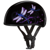 DOT Approved Daytona Motorcycle Half Face Helmet - Skull Cap Graphics for Men & Women, Scooters, ATVs, UTVs & Choppers - W/ Dragonfly